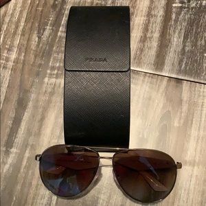 Gold and cream Aviators - Prada